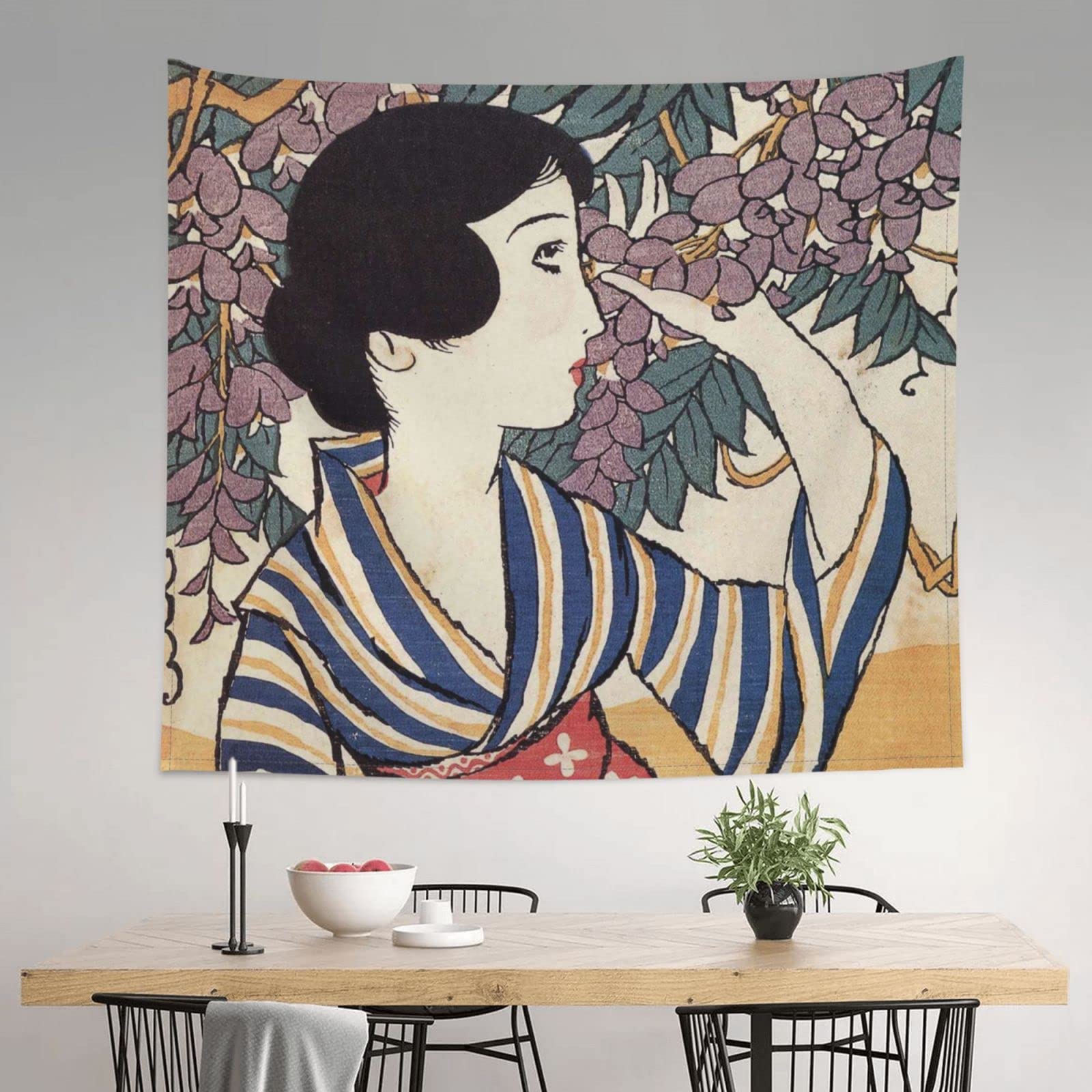 Amazon.co.jp: 竹久夢二 藤の花 壁掛け 壁飾り 大判 模様替え